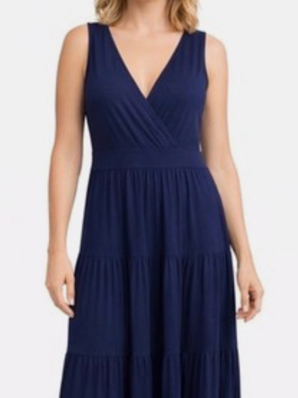 Boden Sleeveless Navy Wrap Maxi Dress size 10